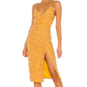 Lovers + Friends Yellow Midi Dress